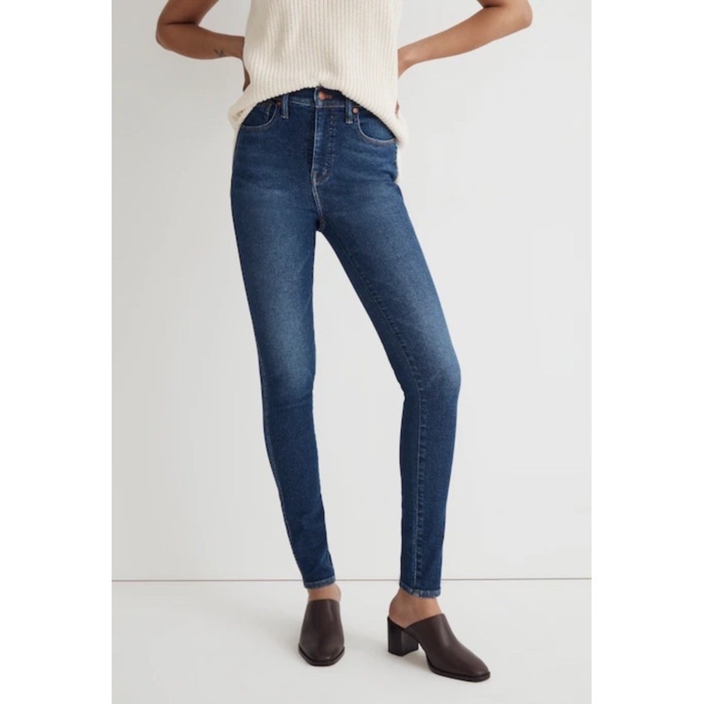 Women's Madewell 10" High Rise Skinny Stretch Blue Jeans Size 24x30"‎ NWT